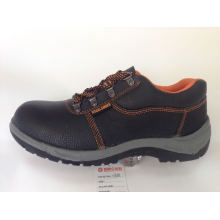 Work Safety Shoe with Upper Split Embossed Leather Sole PU